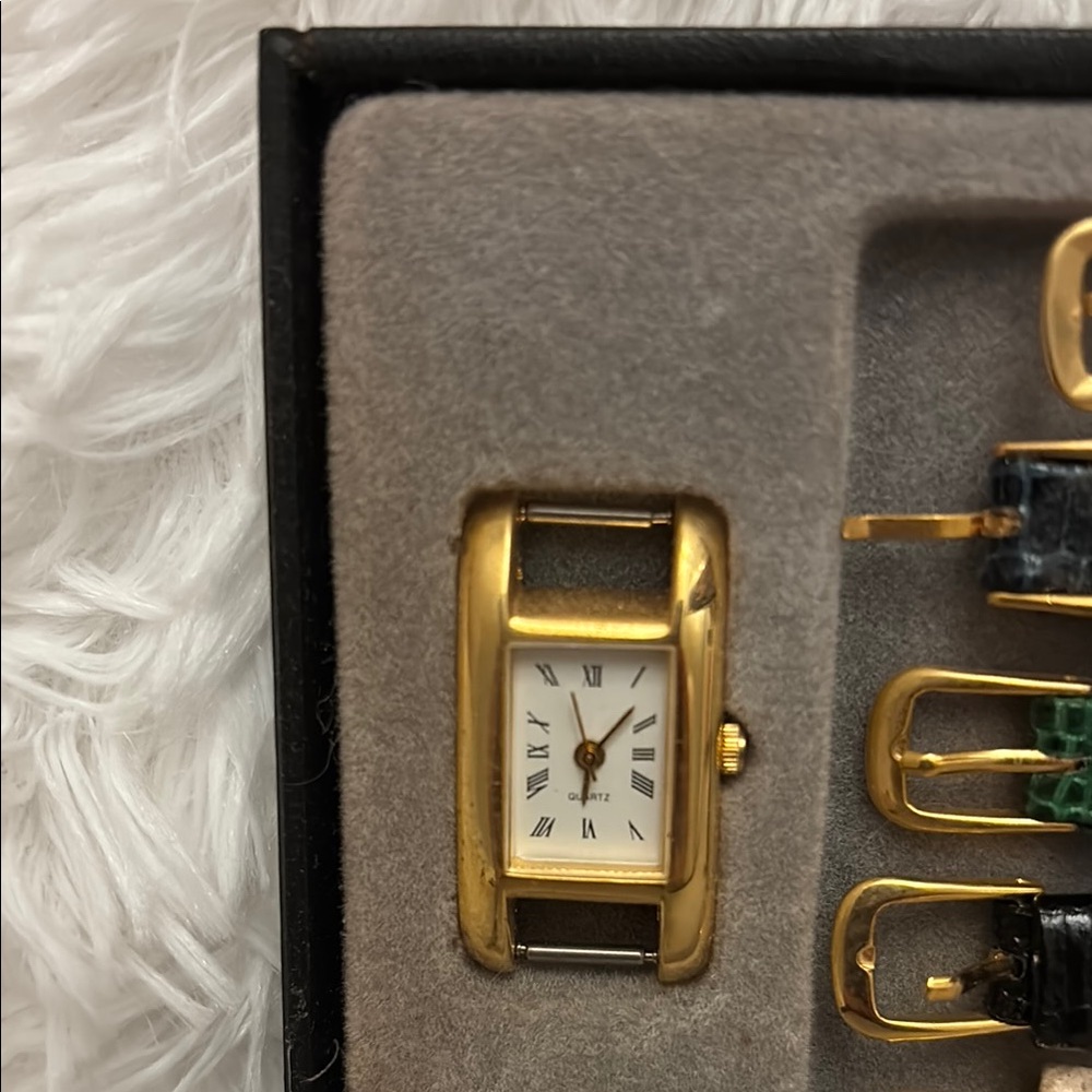 Gold Watch with Interchangeable Straps - Picture 2 of 5